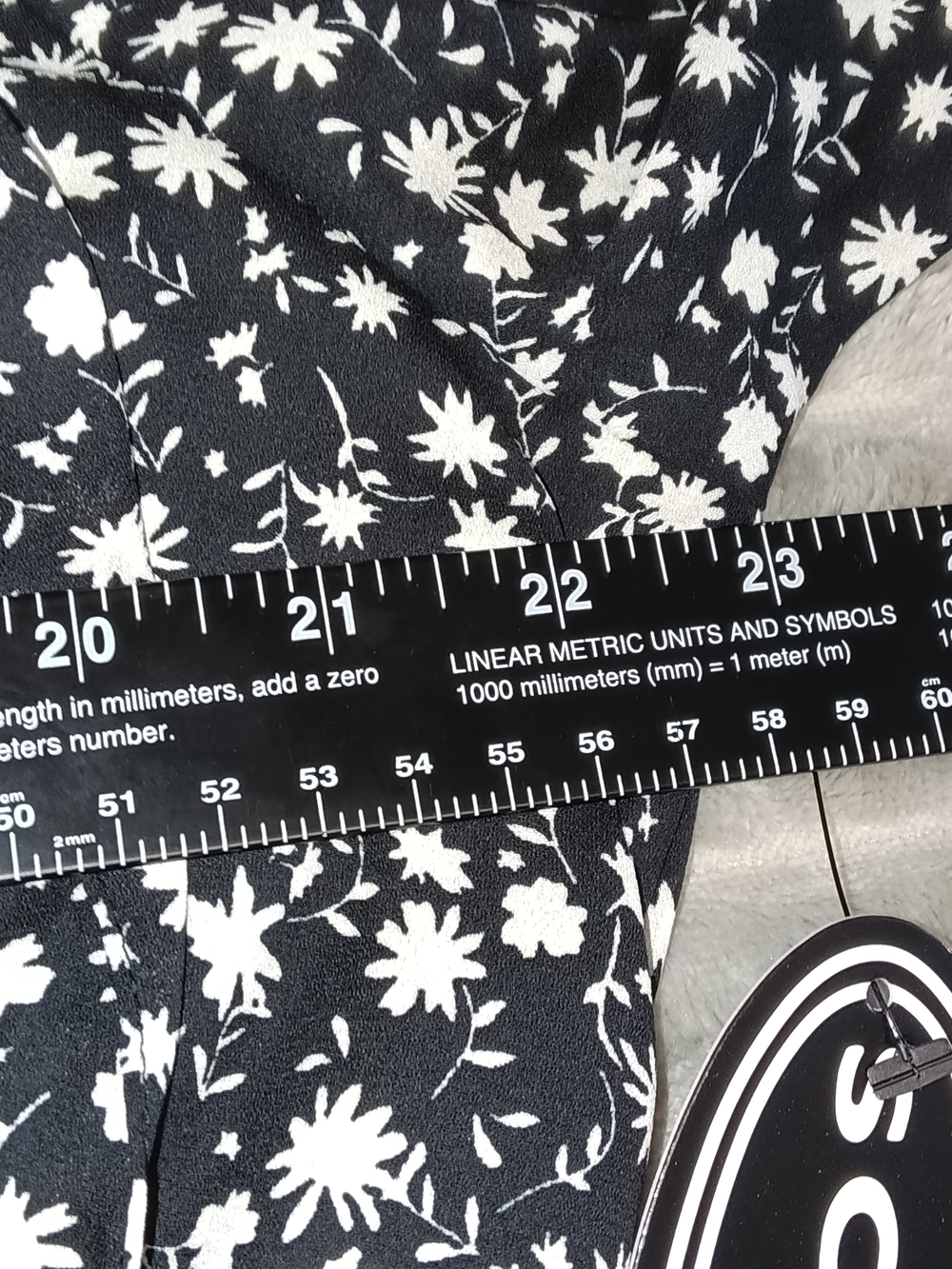 NWT Scoop XL Black Floral Tie Neck Long Sleeve Mini Dress Prairie Cottagecore - Picture 6 of 8